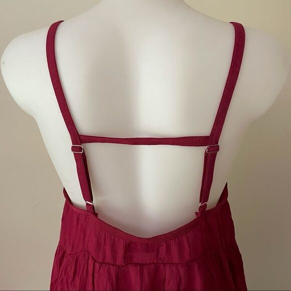 ANTHROPOLOGIE OUT FROM UNDER STRAPPY OPEN BACK SLEEVELESS SLIP DRESS RED SZ M‎ - Picture 5 of 10